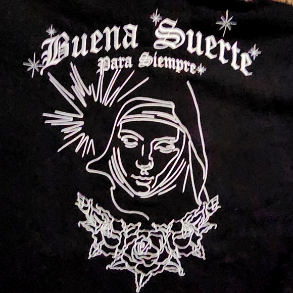 NWT Forever 21 Mens Buena Suerte Religious Sweatshirt Hoodie Sz. XL - Picture 8 of 12